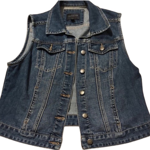 The Limited Jackets & Blazers - The Limited Denim Vest Small Dark Wash Fitted Button Front Jean Jacket Women’s